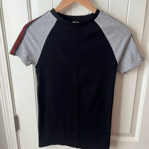 ASOS Men's XS Slim Fit Graphic Print Raglan T-Shirt Multicolor